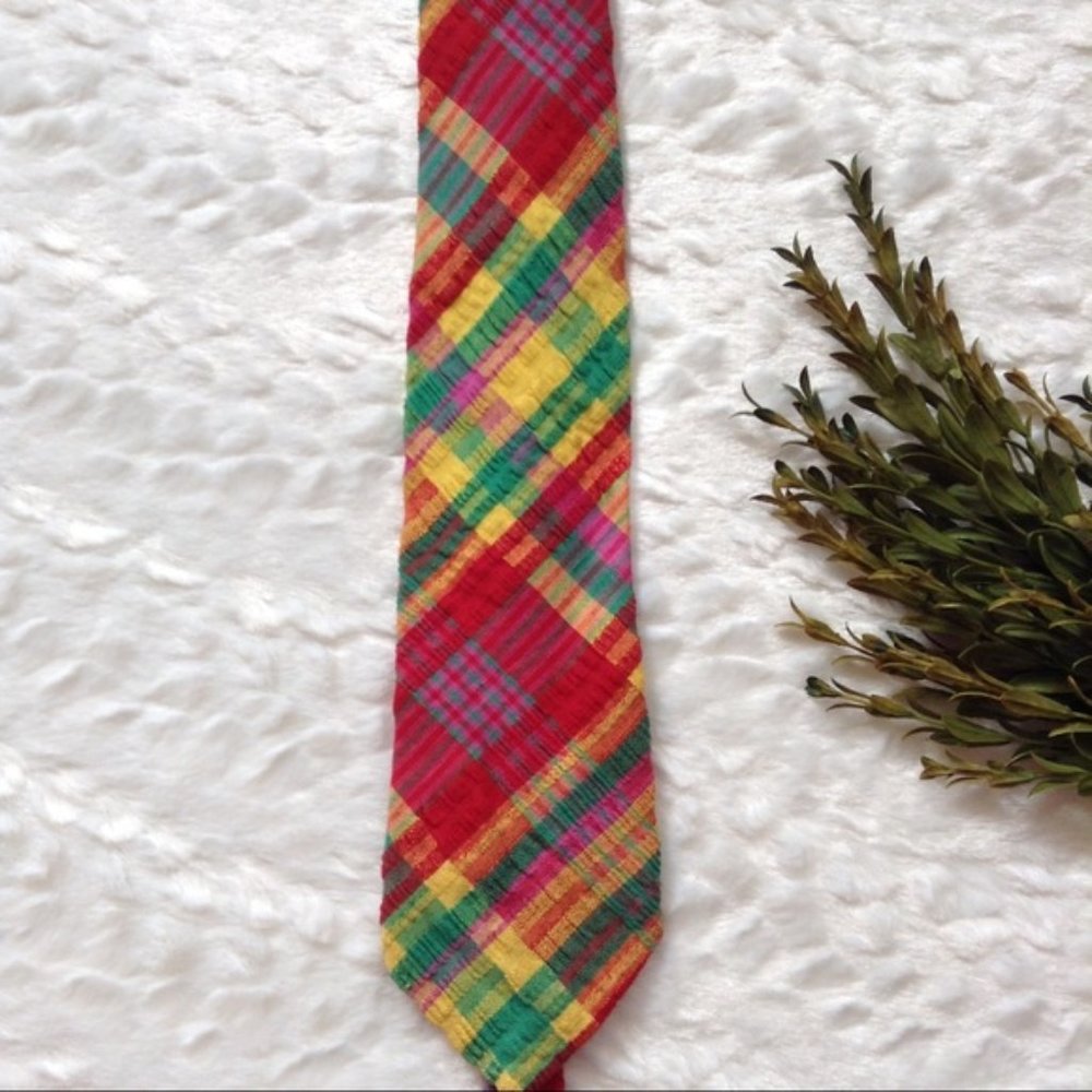 Bizarre Original plaid seersucker crazy tie
